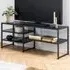 Florence Seaford 3 Shelf TV Unit - Black, Metal