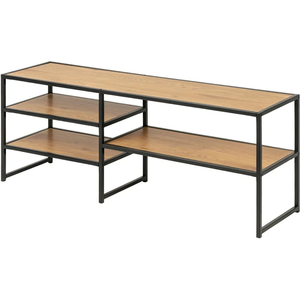 Florence Seaford 3 Shelf TV Unit - Black, Oak