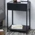 Florence Seaford Bedside Table with Drawer - Black