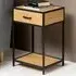Florence Seaford Bedside Table with Drawer - Black, Oak