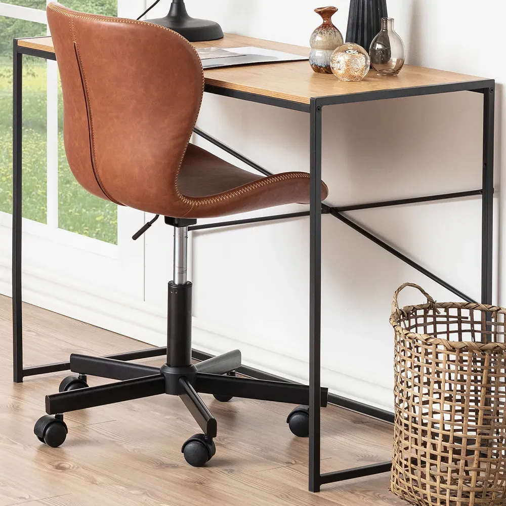 Florence Seaford Office Desk - Black, Oak