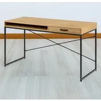 Florence Seaford Office Desk with Drawer - Black, Oak