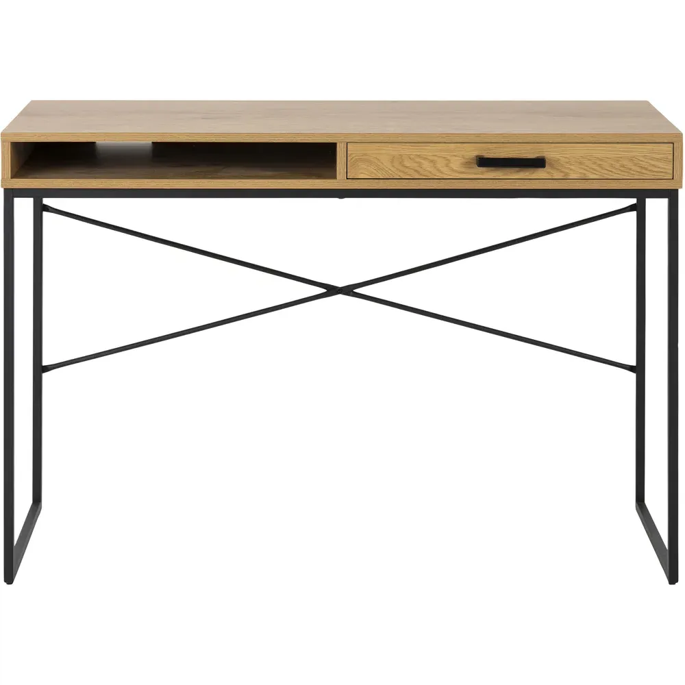 Florence Seaford Office Desk with Drawer - Oak