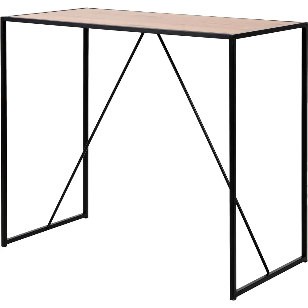 Florence Seaford Rectangular Bar Table - Black, Oak