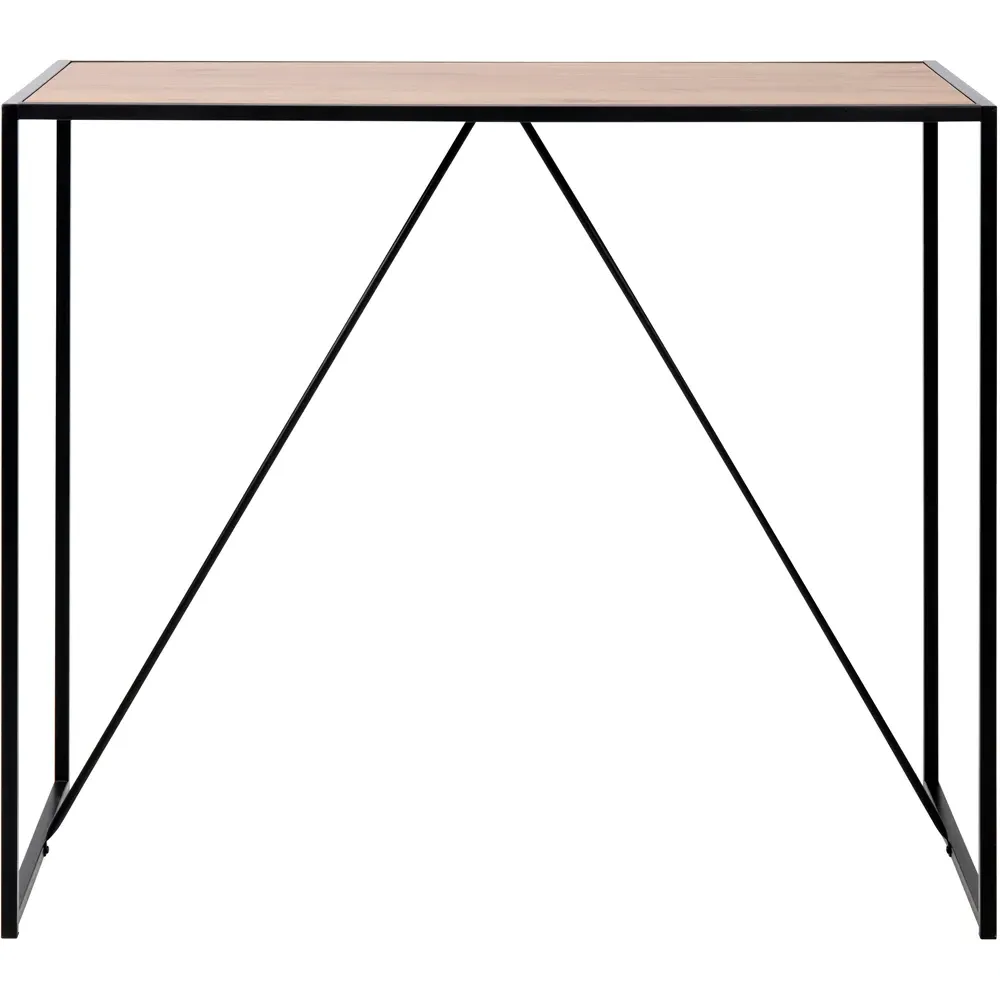 Florence Seaford Rectangular Bar Table - Black, Oak