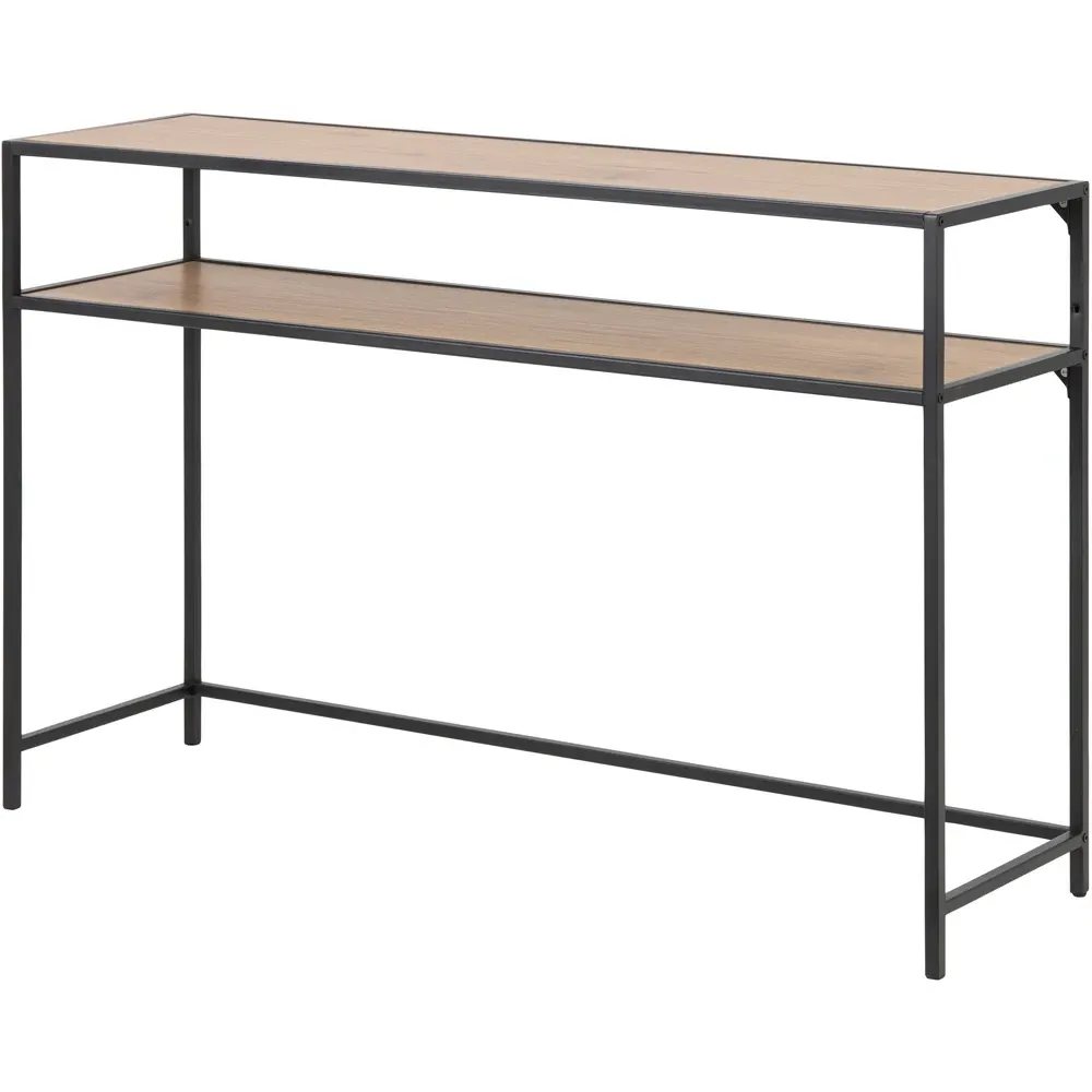 Florence Seaford Single Shelf Console Table - Black, Oak