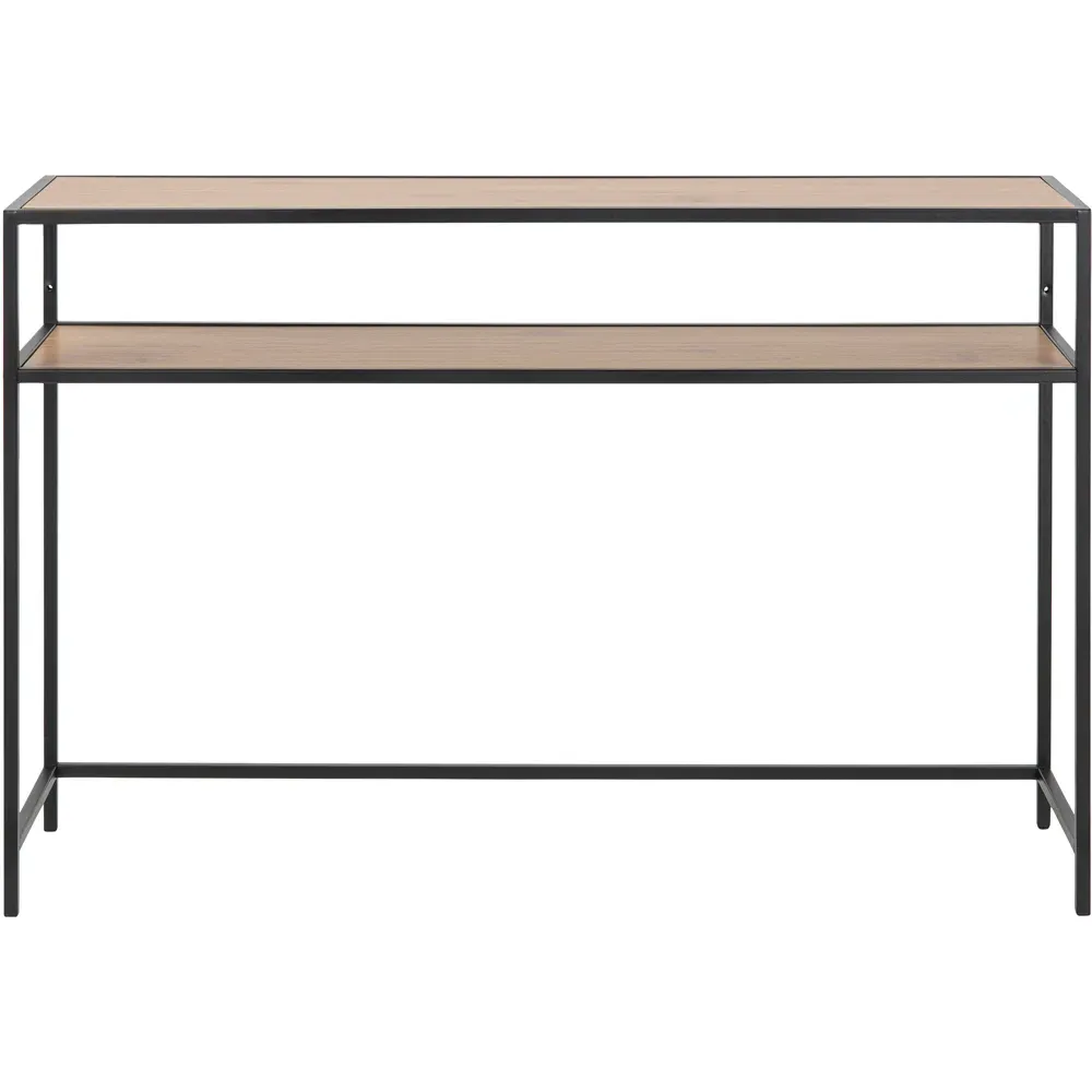 Florence Seaford Single Shelf Console Table - Black, Oak