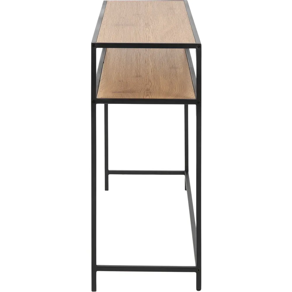 Florence Seaford Single Shelf Console Table - Black, Oak