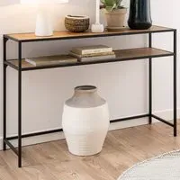 Florence Seaford Single Shelf Console Table - Black, Oak