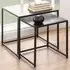 Florence Seaford Square Nest of Tables Set of 2 - Black, Ash