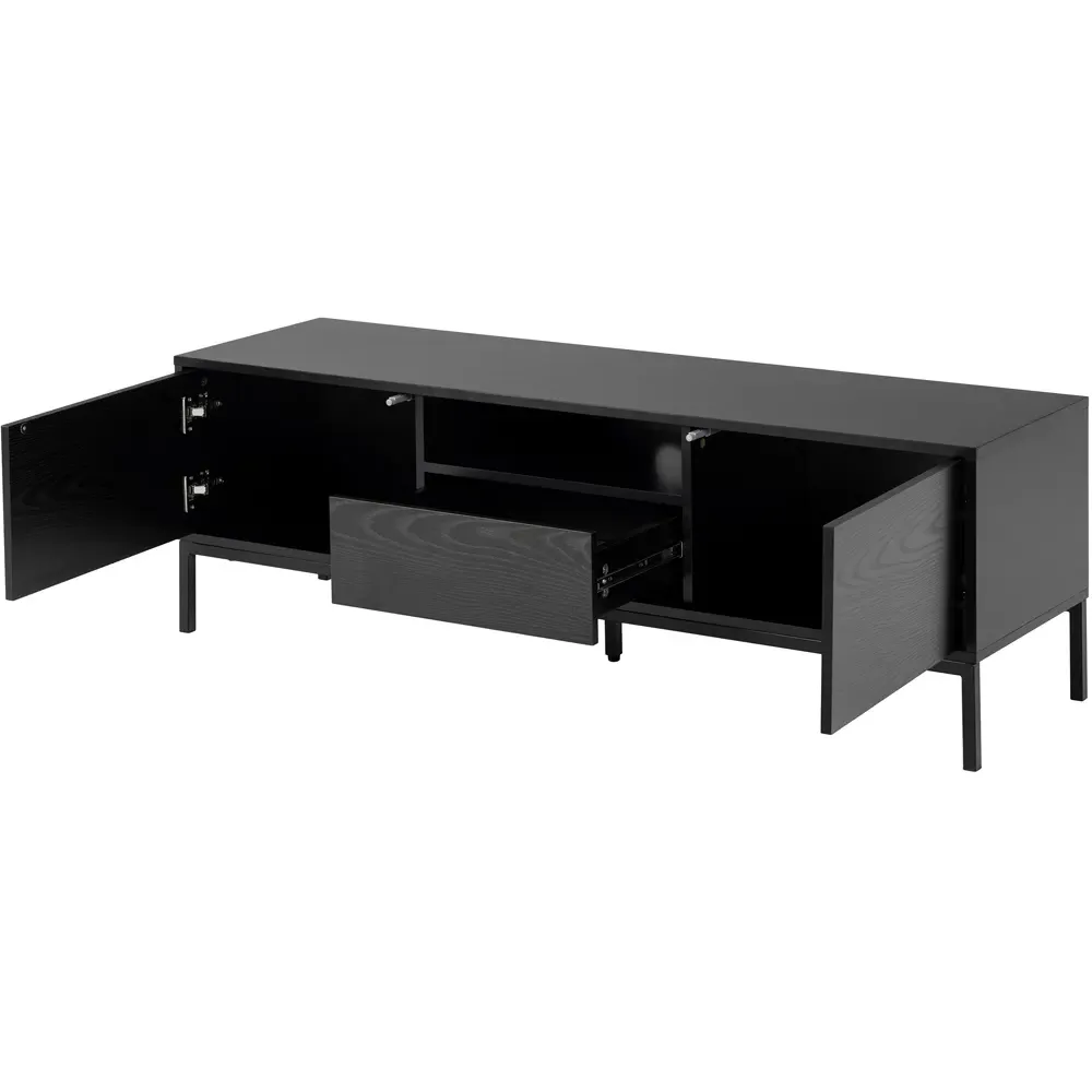 Florence Seaford TV Unit with Storage - Black, Ash