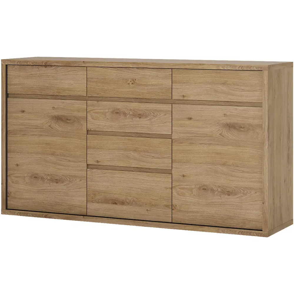 Florence Shetland 2 Door 6 Drawer Cupboard - Brown