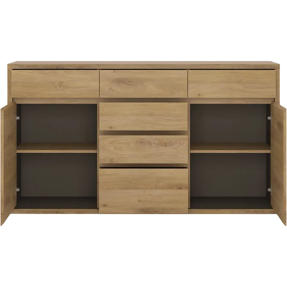 Florence Shetland 2 Door 6 Drawer Cupboard - Brown