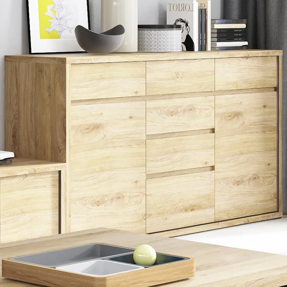 Florence Shetland 2 Door 6 Drawer Cupboard - Brown