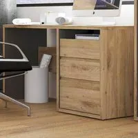 Florence Shetland 3 Drawer Computer Desk - Brown