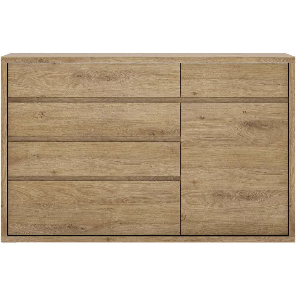 Florence Shetland Single Door 5 Drawer Cupboard - Brown