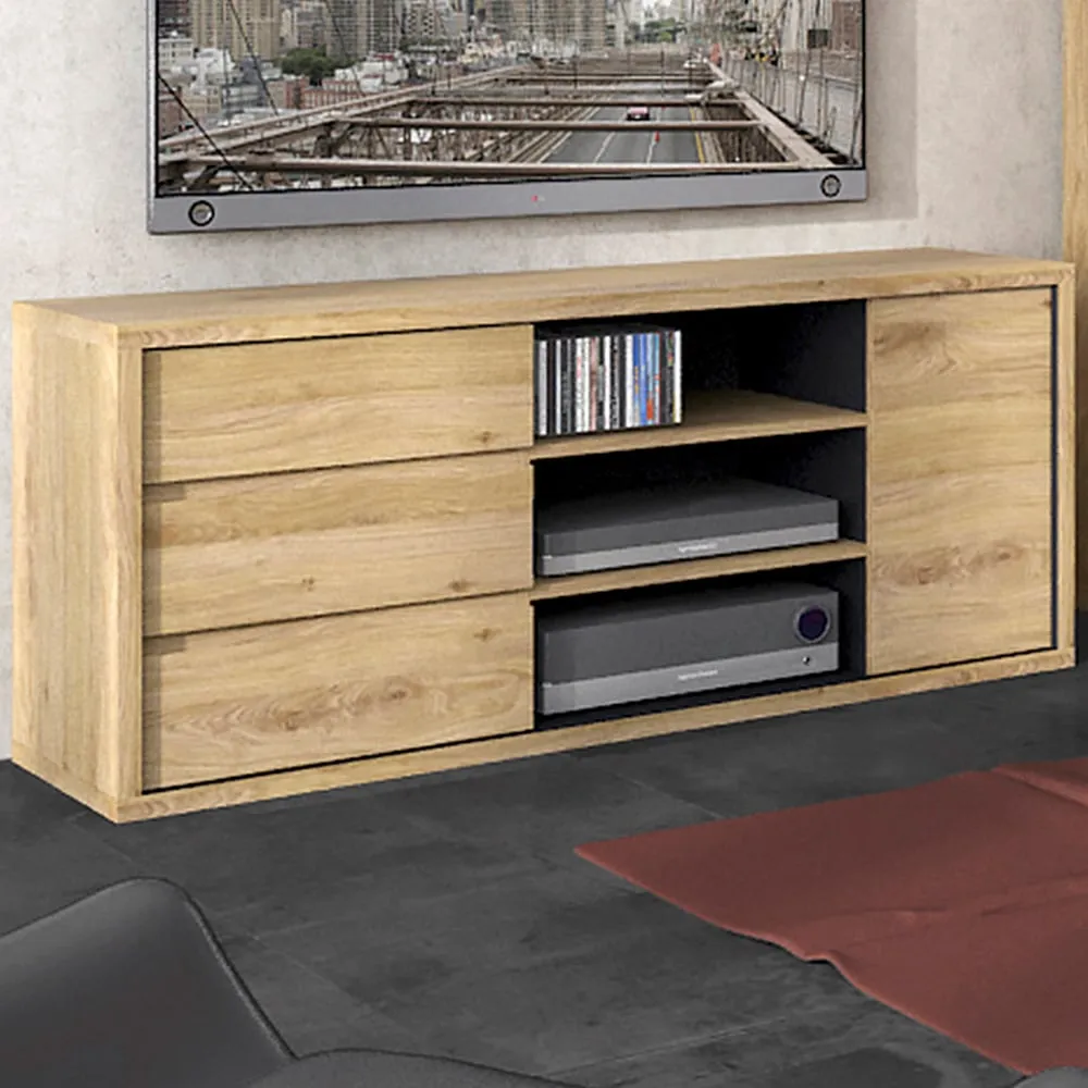 Florence Shetland TV Unit with Storage - Brown
