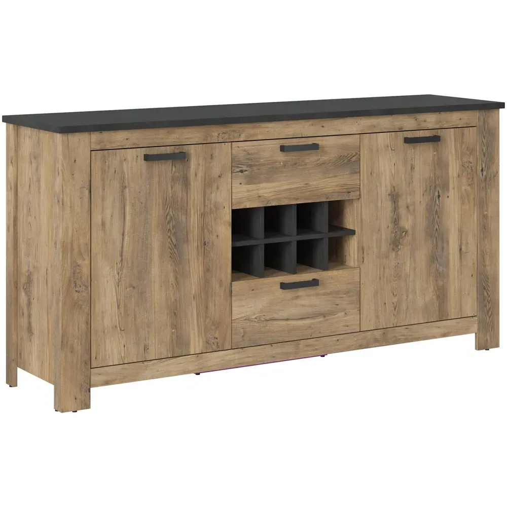 Florence Sideboard with Wine Rack - Chestnut, Matera Grey