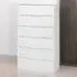 Florence Sienna 6 Drawer Chest of Drawers - White, High Gloss