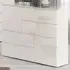 Florence Sienna Abstract Cabinet with Storage - White, High Gloss