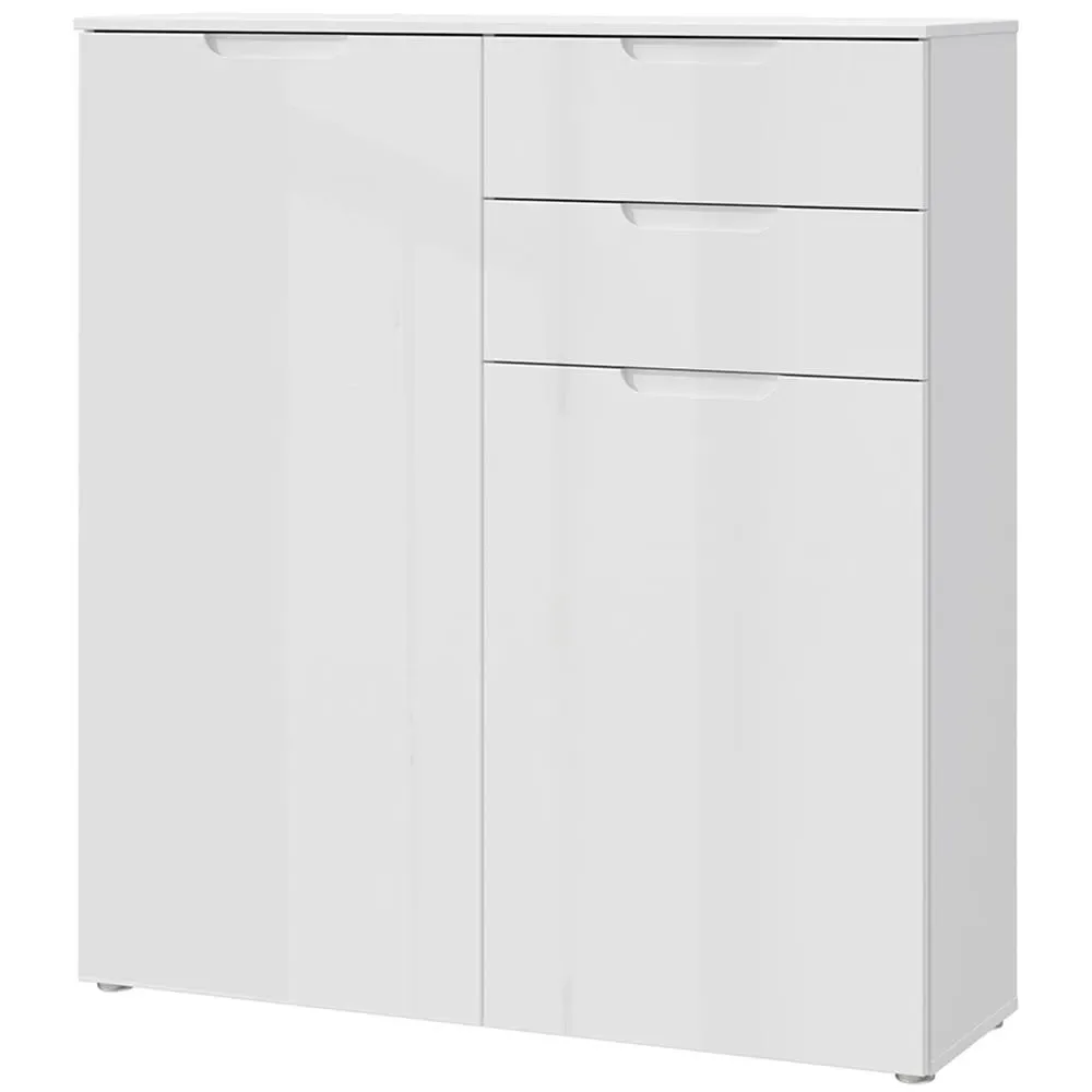 Florence Sienna Cabinet with Storage - White, High Gloss