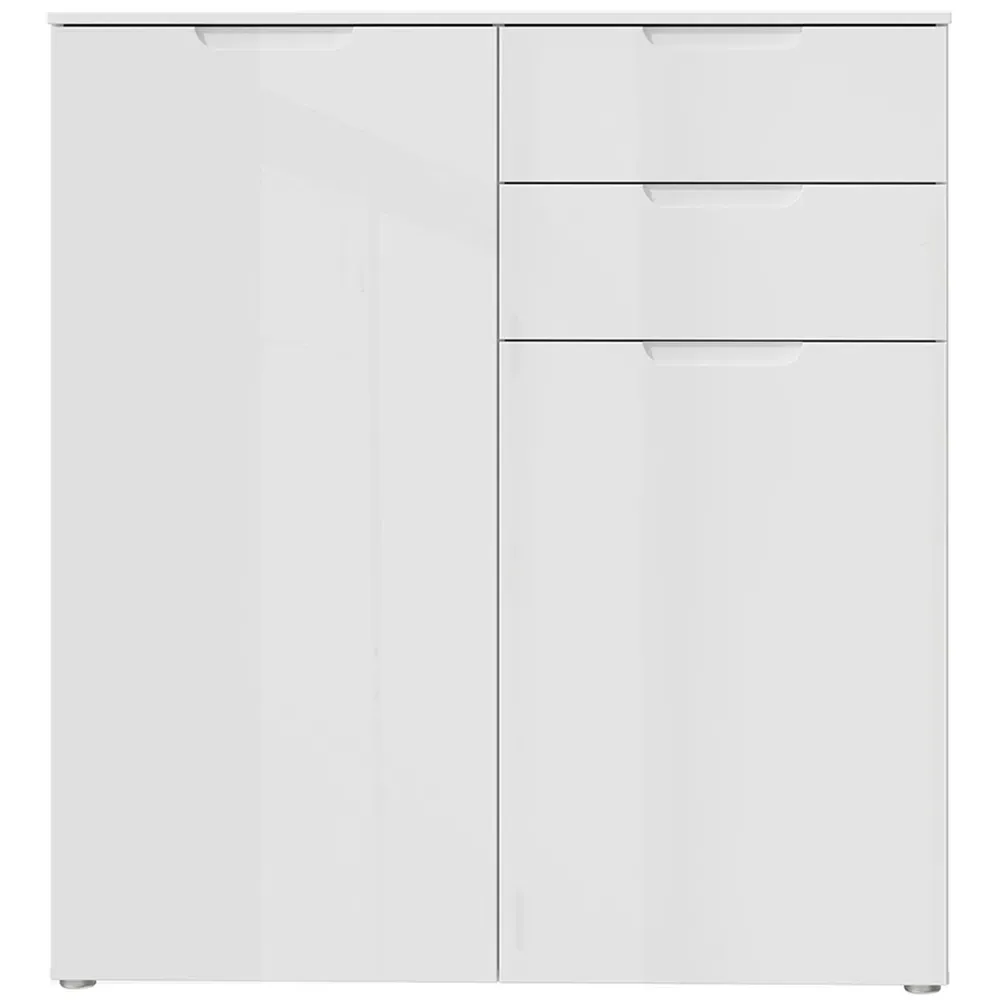 Florence Sienna Cabinet with Storage - White, High Gloss
