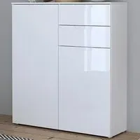 Florence Sienna Cabinet with Storage - White, High Gloss