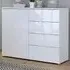 Florence Sienna Single Door 4 Drawer Cabinet - White, High Gloss