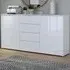 Florence Sienna Wide Cabinet with Storage - White, High Gloss