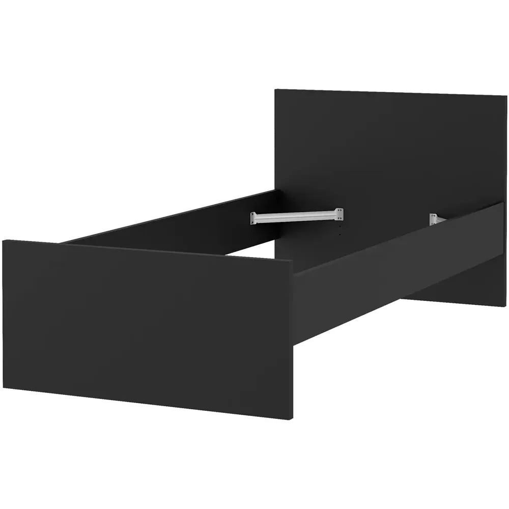Florence Single Bed Frame - Black, Wood