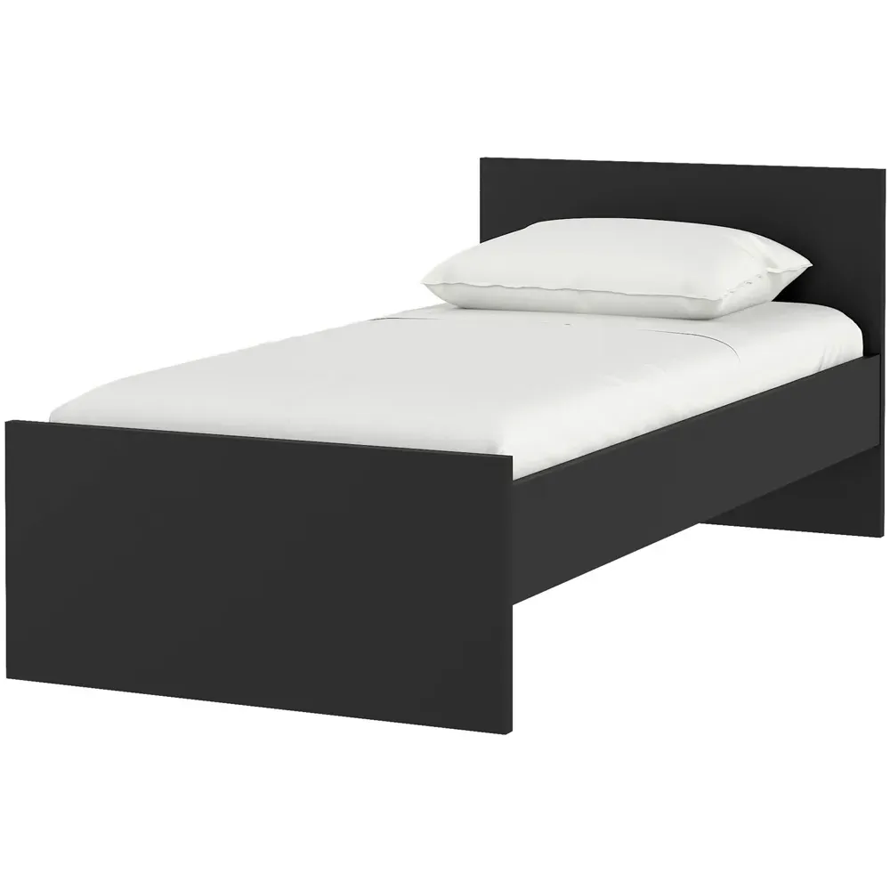 Florence Single Bed Frame - Black, Wood
