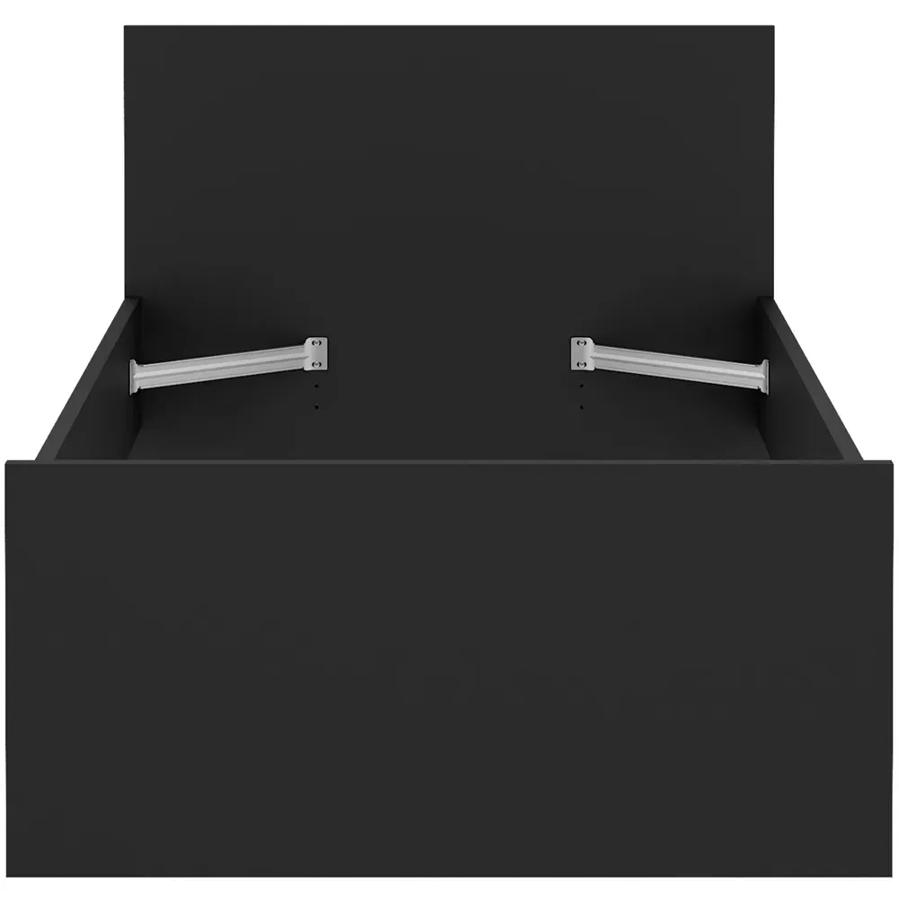 Florence Single Bed Frame - Black, Wood