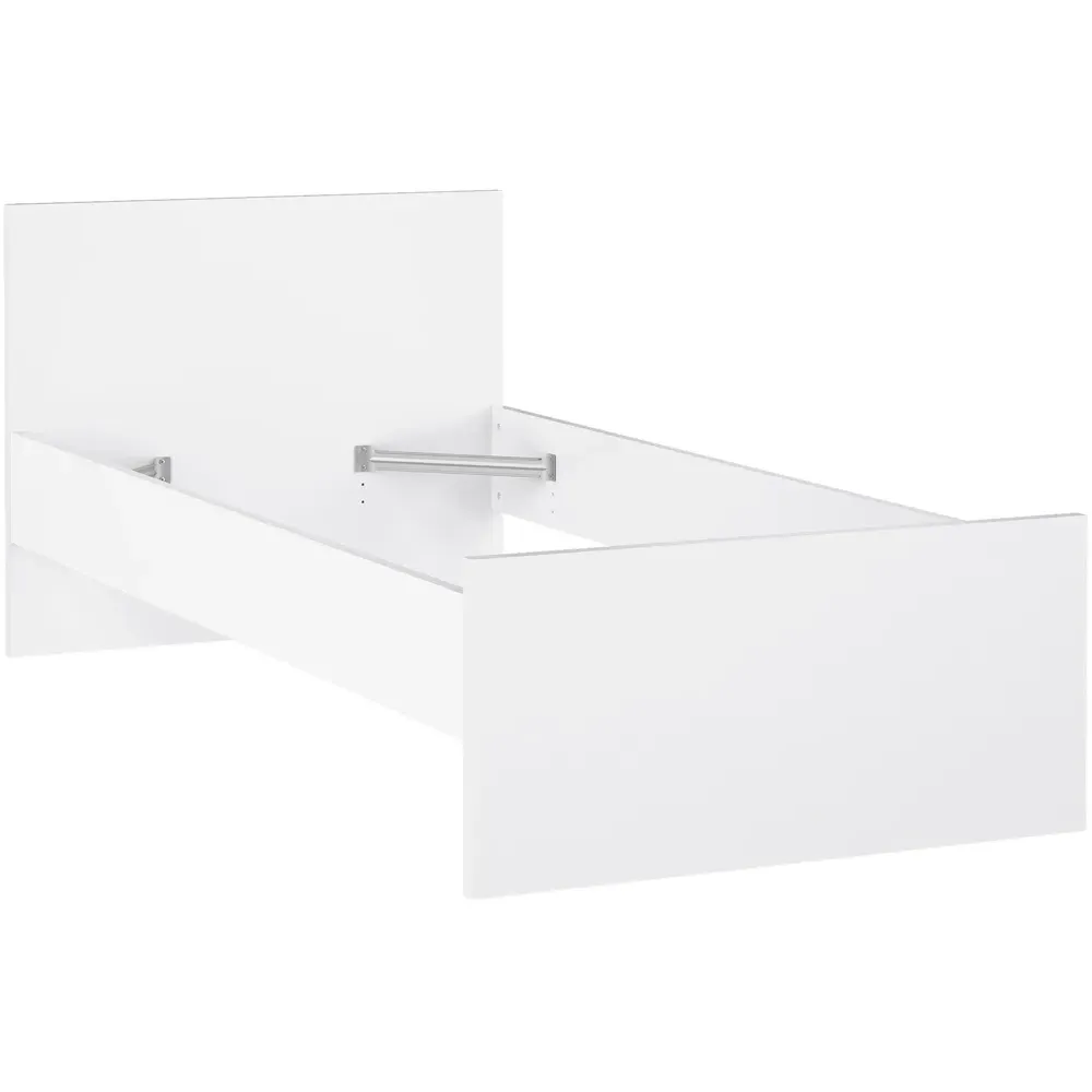 Florence Single Bed Frame - White, Wood