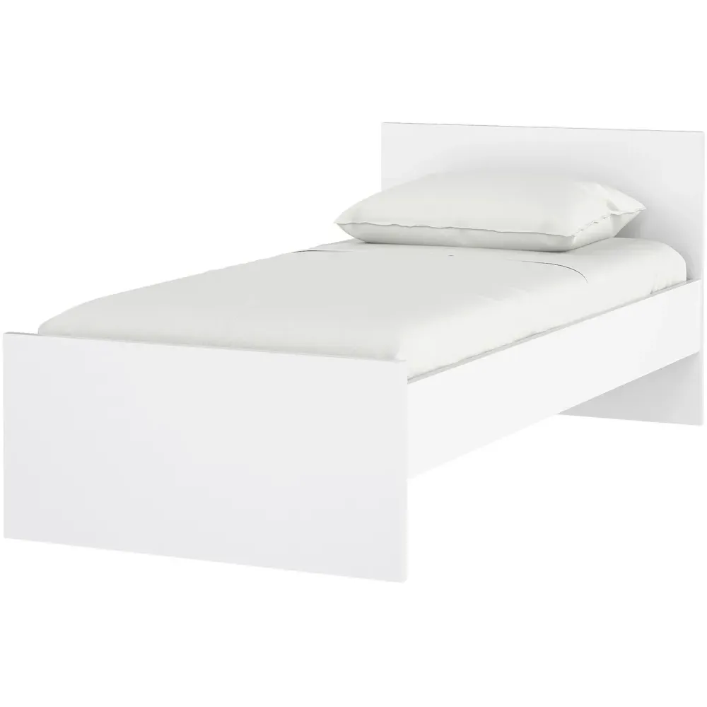Florence Single Bed Frame - White, Wood
