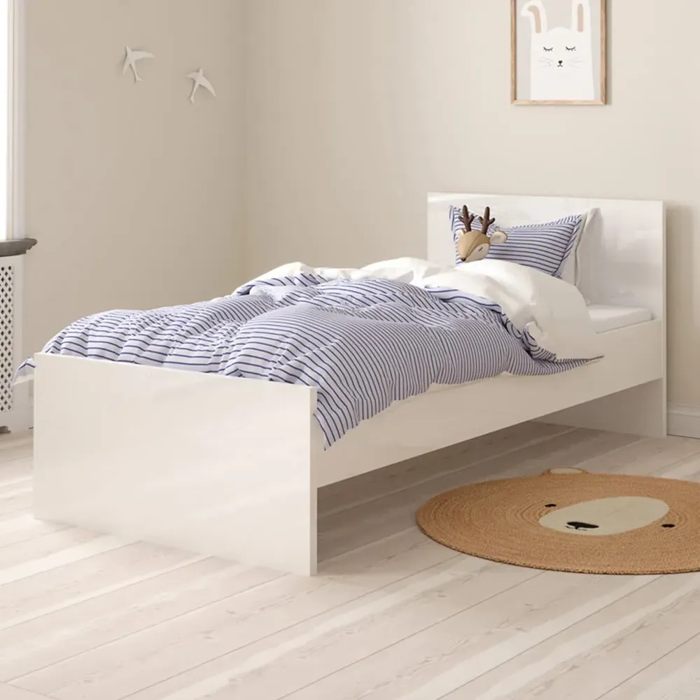 Florence Single Bed Frame - White, Wood