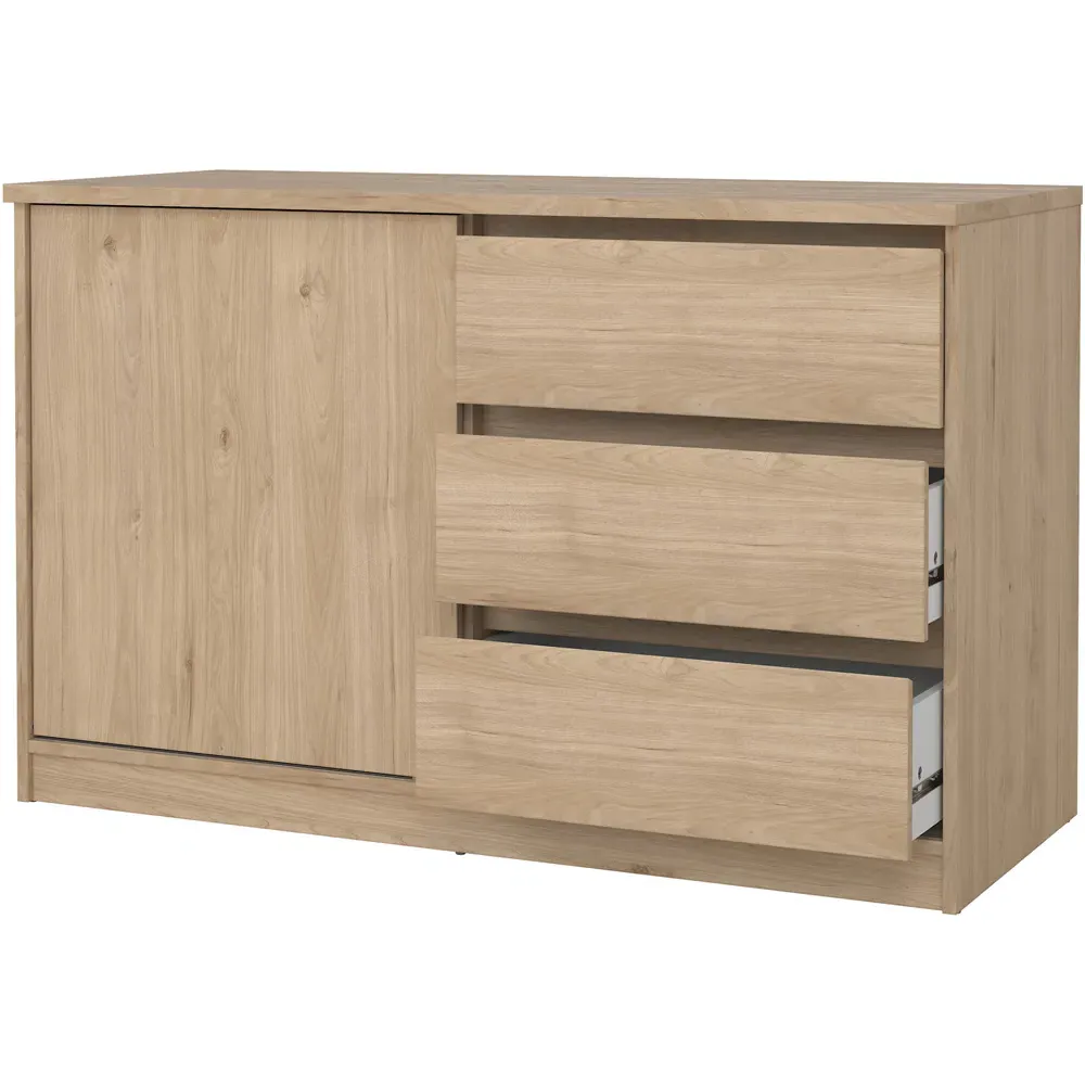 Florence Single Door 3 Drawer Storage Unit - Jackson Hickory Oak