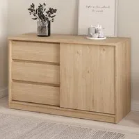 Florence Single Door 3 Drawer Storage Unit - Jackson Hickory Oak