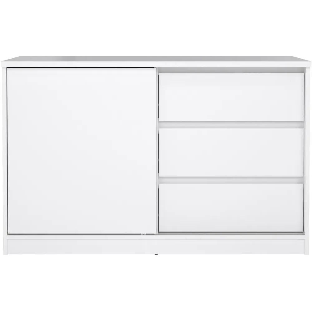 Florence Single Door 3 Drawer Storage Unit - White