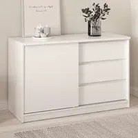 Florence Single Door 3 Drawer Storage Unit - White
