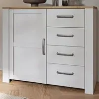 Florence Single Door 4 Drawer Chest of Drawers - Riviera Oak