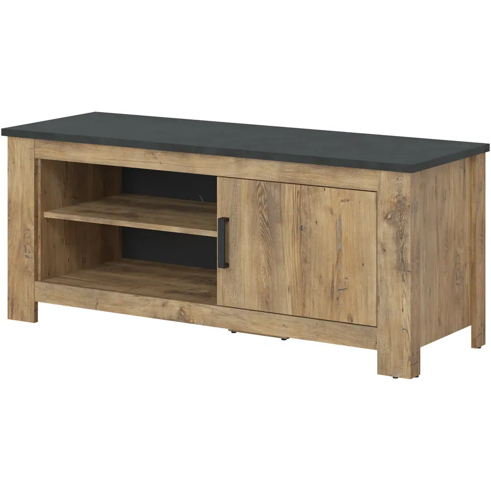 Florence Single Door TV Cabinet - Chestnut, Matera Grey