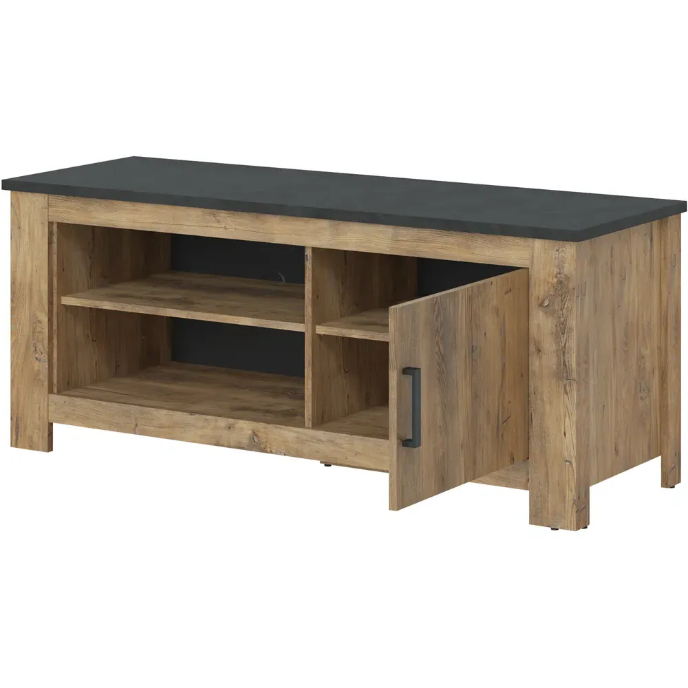 Florence Single Door TV Cabinet - Chestnut, Matera Grey