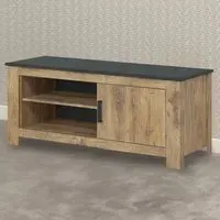 Florence Single Door TV Cabinet - Chestnut, Matera Grey