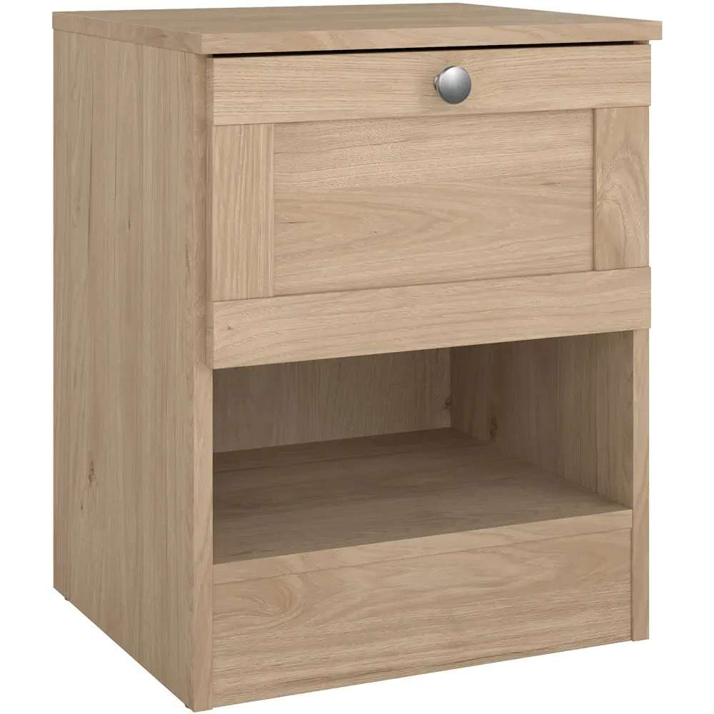 Florence Single Drawer Bedside Table with Shelf - Jackson Hickory