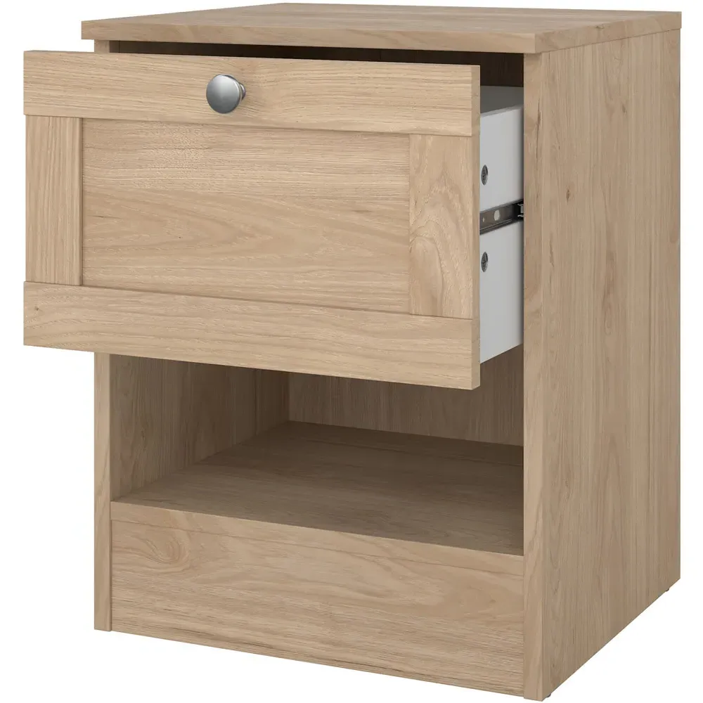 Florence Single Drawer Bedside Table with Shelf - Jackson Hickory