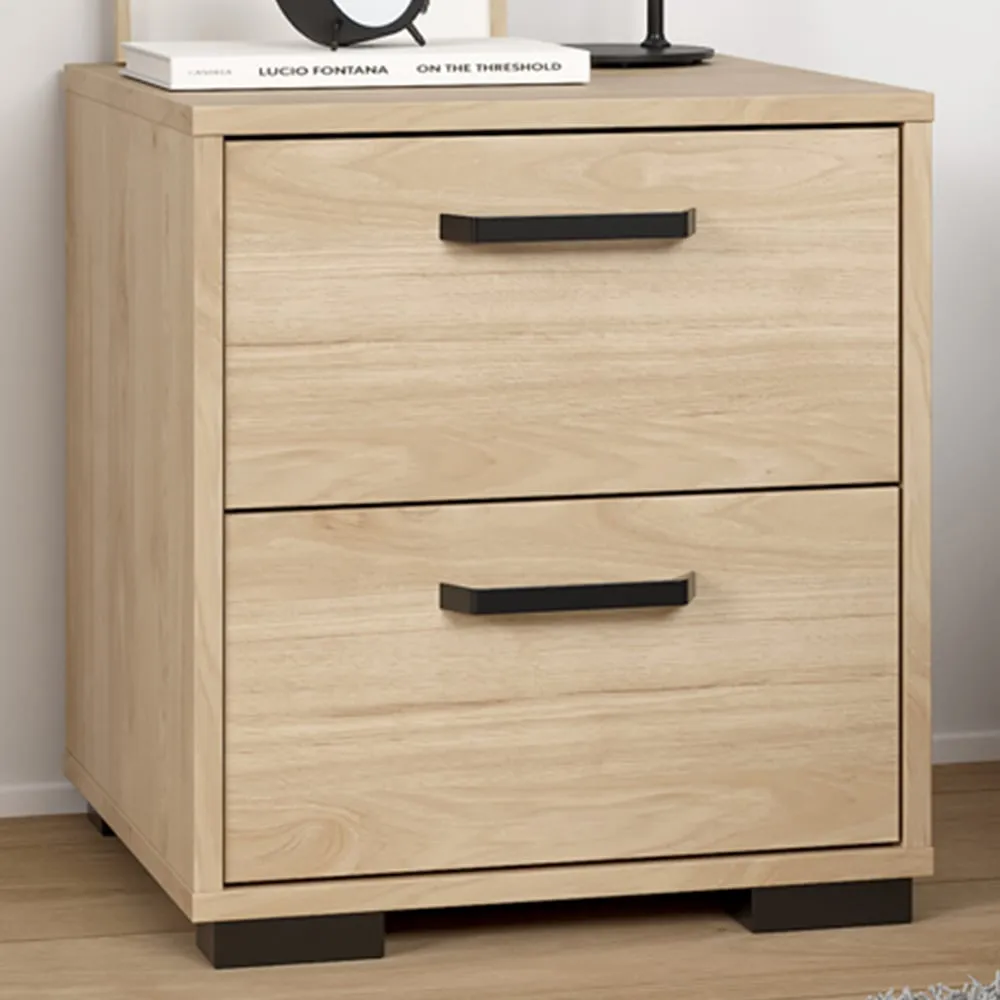 Florence Sofia 2 Drawer Nightstand - Brown, Oak image
