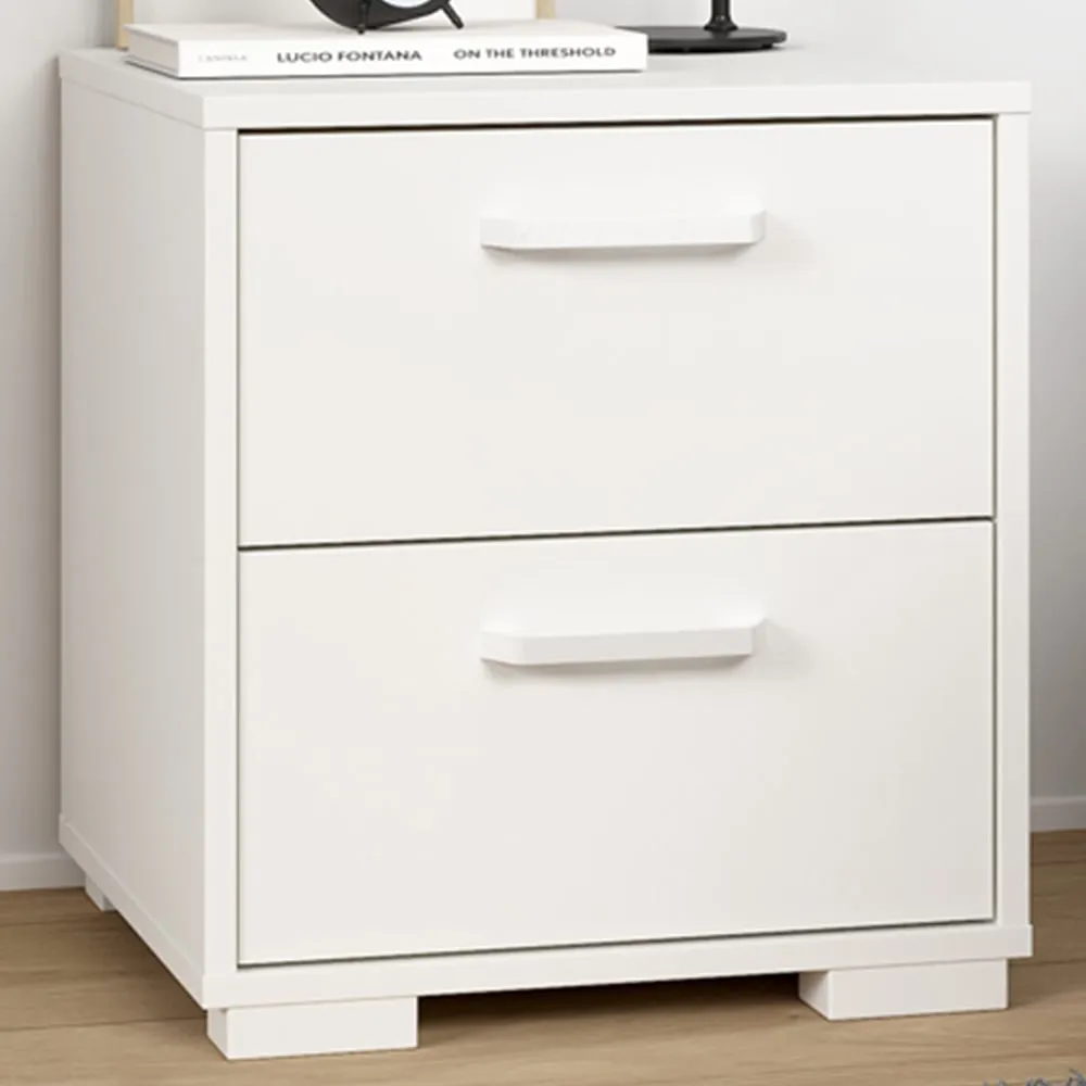 Florence Sofia 2 Drawer Nightstand - White