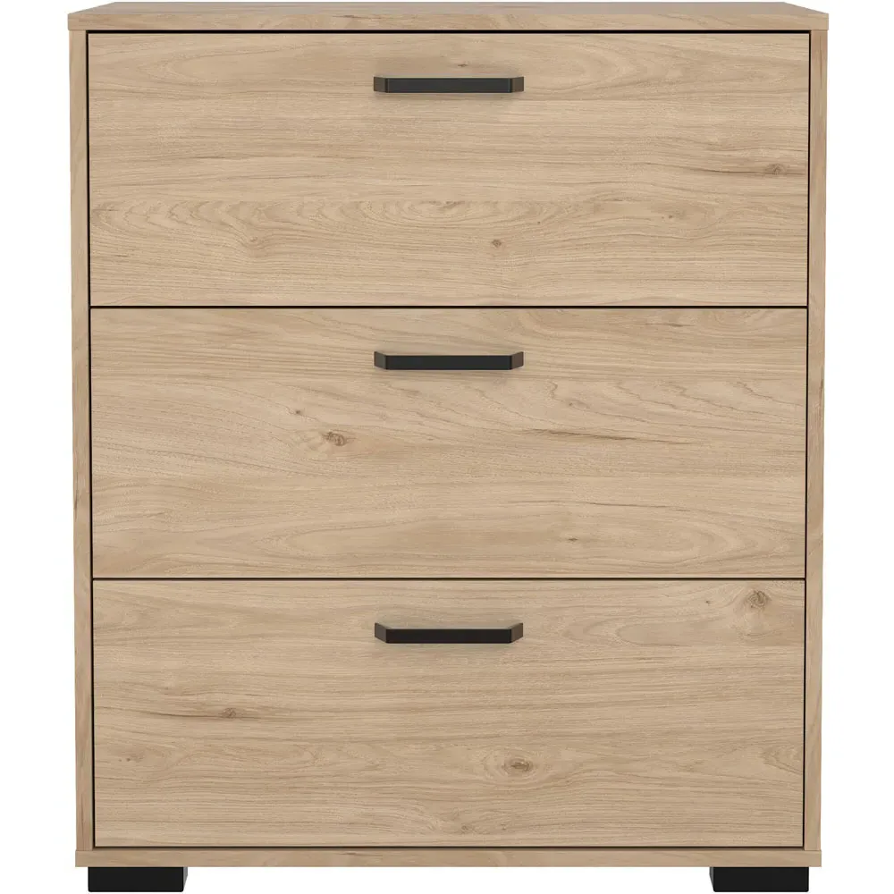 Florence Sofia 3 Drawer Chest of Drawers - Brown, Oak