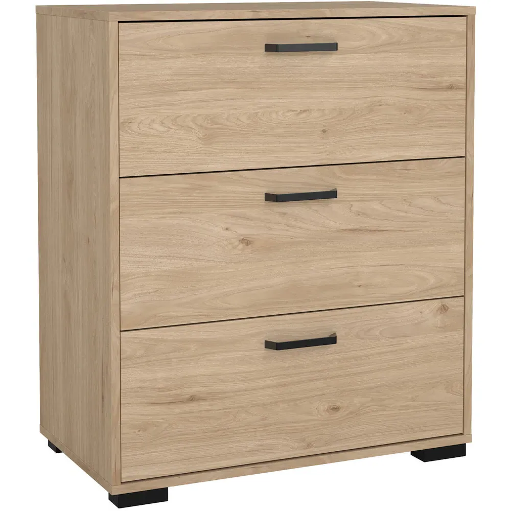 Florence Sofia 3 Drawer Chest of Drawers - Brown, Oak