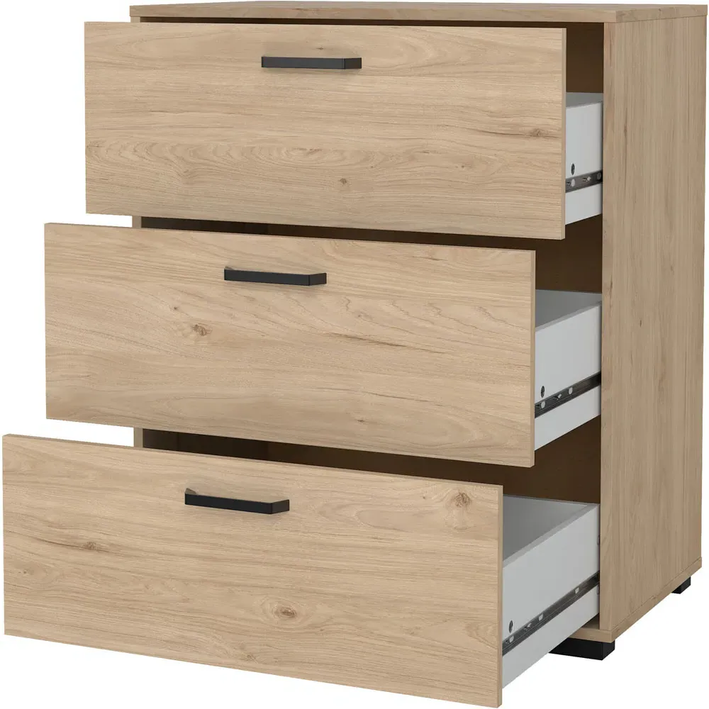 Florence Sofia 3 Drawer Chest of Drawers - Brown, Oak